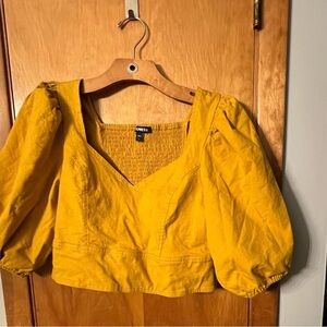 Express Women’s Mustard Crop Top Size Large